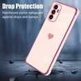 thumbnail image 3 of Compatible with Samsung Galaxy A13 5G Case Love Heart Plating Electroplate Luxury Elegant Case Camera Protector Soft TPU Shockproof Protective Back Cover Galaxy A13 5G Case -Pink, 3 of 10