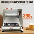 thumbnail image 3 of VEVOR Pizza Dough Roller Sheeter, 3-15 Inch Automatic Commercial Pizza Press, 390W Electric 260 Per Hour Dough Roller, Stainless Steel Adjustable Thickness Dough Machine, 3 of 9