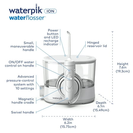 Waterpik ION Cordless Countertop Water Flosser - White