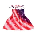 thumbnail image 1 of Robe à Bretelles Spaghetti pour Filles, Imprimé Étoile, Sans Manches, Froncée, Décontractée, Été, Princesse, Fête, 1 of 7