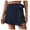 Blue, variant on Ladies Fashion Casual Solid Color Border Texture Design Solid Color Culottes Plaid Skirts S
