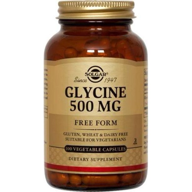 Solgar Glycine 500 mg Vegetable Capsules, 100 Ct