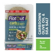 Flatout CarbDown Olive Oil & Sea Salt Flatbread Wraps, 8 Flatbreads