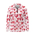 thumbnail image 2 of Uorisanigo Cute Heart Womens Long Sleeve Golf Shirt Size 2XL Fashion Quarter Zip Quick Dry Athletic Polo Shirts for Tennis Hiking & Outdoor Sports, 2 of 7