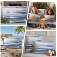 thumbnail image 4 of Blue Gray White Outdoor Pillow Covers 16x16 Set of 2,Waterproof Patio Throw Pillowcase Protectors,Modern Abstract Mottled Aesthetic Decorative Pillow Shams Cushion Covers for Seat Bed Couch Sofa, 4 of 8