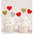 thumbnail image 1 of Darling Souvenir, Baby Shower Heart Shapes Cupcake Toppers, Birthday Wedding Party Dessert Decorations - Pack Of 20, 1 of 1