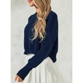thumbnail image 3 of SUNSIOM Pull-Over Femme Couleur Unie/rayé Col Rond Manches Longues Ample Printemps Automne Décontracté Mode Urbaine, 3 of 6