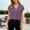 #348-Purple, variant on Womens Short Sleeve Tops Loose Fit V Neck Double Layer Petal Sleeve Ruched Bust Solid Soft Breathable Blouse for Spring Summer Gift