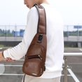 thumbnail image 4 of Sywqhk Bolso Bandolera De Cuero Para Hombre Con Carga Usb (Marrón Claro) Sywqhk Para estrenar, 4 of 8