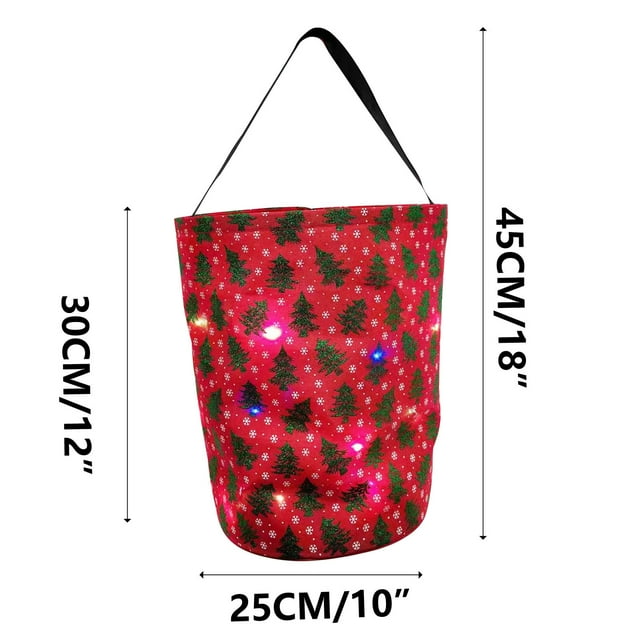 Halloween Goodie Bags 45 cm x 25 cm Reusable Polyester Candy Tote With Handles For Trick-or-Treating Party Favors And Christmas Tree Storage