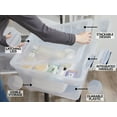 thumbnail image 5 of Rubbermaid Cleverstore 71 Qt Clear Storage Bins, 4 Pack, with Tray Inserts, 5 of 7
