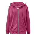 thumbnail image 4 of EDFBUYKRS Female Long Sleeve Hoodie Womens Casual Long Sleeve Zipper Hooded Coat with Pocket Soft Lined Sweatshirt Outerwear for Everyday Comfort and Style L, 4 of 4
