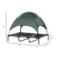 thumbnail image 3 of PawHut Elevated Portable Dog Cot Pet Bed with UV Protection Canopy Shade, 48 inch, Gray, 3 of 8