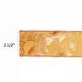 thumbnail image 2 of LaRibbons 2 1/2" Wired Ribbon | "Metallic Maple Leaf" Marigold/Copper | 10 Yard Roll, 2 of 5