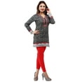 thumbnail image 4 of Maple Clothing India Tunic Top Short Kurti Women's Printed Blouse Indian Apparel (Black/Red, M), 4 of 5