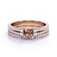 thumbnail image 3 of JeenMata Conjunto Nupcial de Morganita Creada en Corte Princesa de 2 Quilates - Conjunto Nupcial - Conjunto de Trío Nupcial - Anillo en Racimo - Oro Rosa de 18 K sobre Plata, 3 of 6