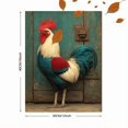 thumbnail image 3 of Rustic Rooster Canvas Wall Art, Autumn Barnyard Chicken Print, Cottage Kitchen Decor, 3 of 8