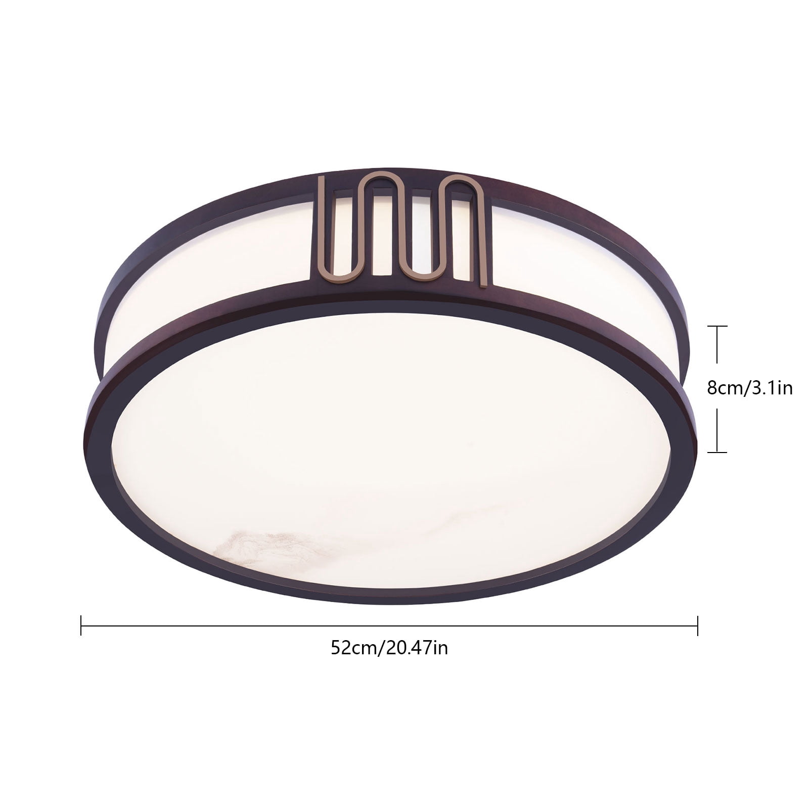Ceiling Light Minimalist Wood Flush Mount Ceiling Light Fixture w/ Lampshade W/o Bulb for Living Rooms