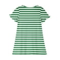thumbnail image 5 of Atogsazn Children's Girl Dress Kids Casual Striped Crewneck Short Sleeve Dress Summer Clothes Tunic Midi Dress 03-Green 3-4 Years on Clearance, 5 of 6