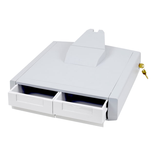 Ergotron StyleView Primary Storage Drawer, Double - Mounting component (drawer module) - lockable - medical - gray, white - cart mountable