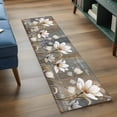 thumbnail image 4 of Runner Rug 2 x 6 Ft, Brown Grey Floral Washable Non-Slip Floor Mat for Kitchen Hallway/Entryway, Spring Summer Botanical Vintage Long Kitchen Runner Area Rugs for Living Room, Low-Profile, 4 of 7