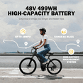 thumbnail image 6 of Qlife Electric Bike for Adults,28MPH,1200W Peak Motor 26" Ebike,7-Speed Upgrade 2.0 Electric Bicycle with Front Suspension,(Black), 6 of 7