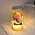 thumbnail image 2 of Rosa eterna romántica, luz nocturna de Rosa nunca marchita, botella de deseos, jabón de flores preservadas, botella de deseos de cristal con flor de rosa, 2 of 7