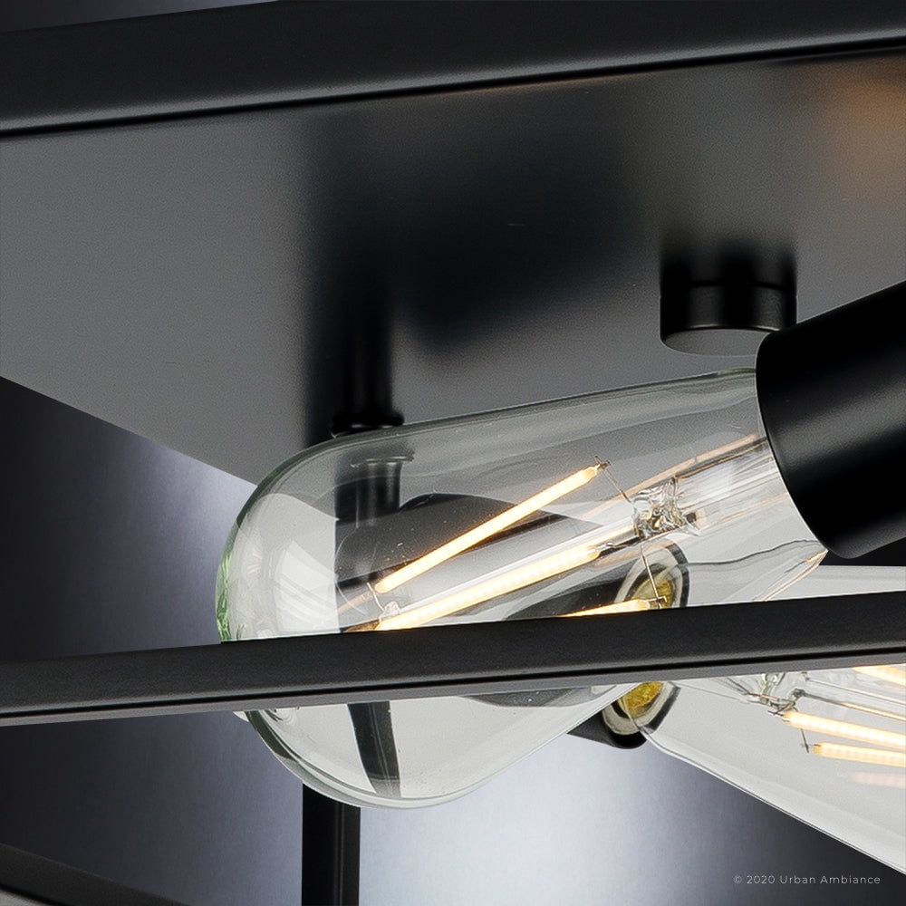 Luxury Modern Ceiling Light, 4.5H x 12W, with Mid-Century Modern Style, Midnight Black, UHP4032 by Urban Ambiance