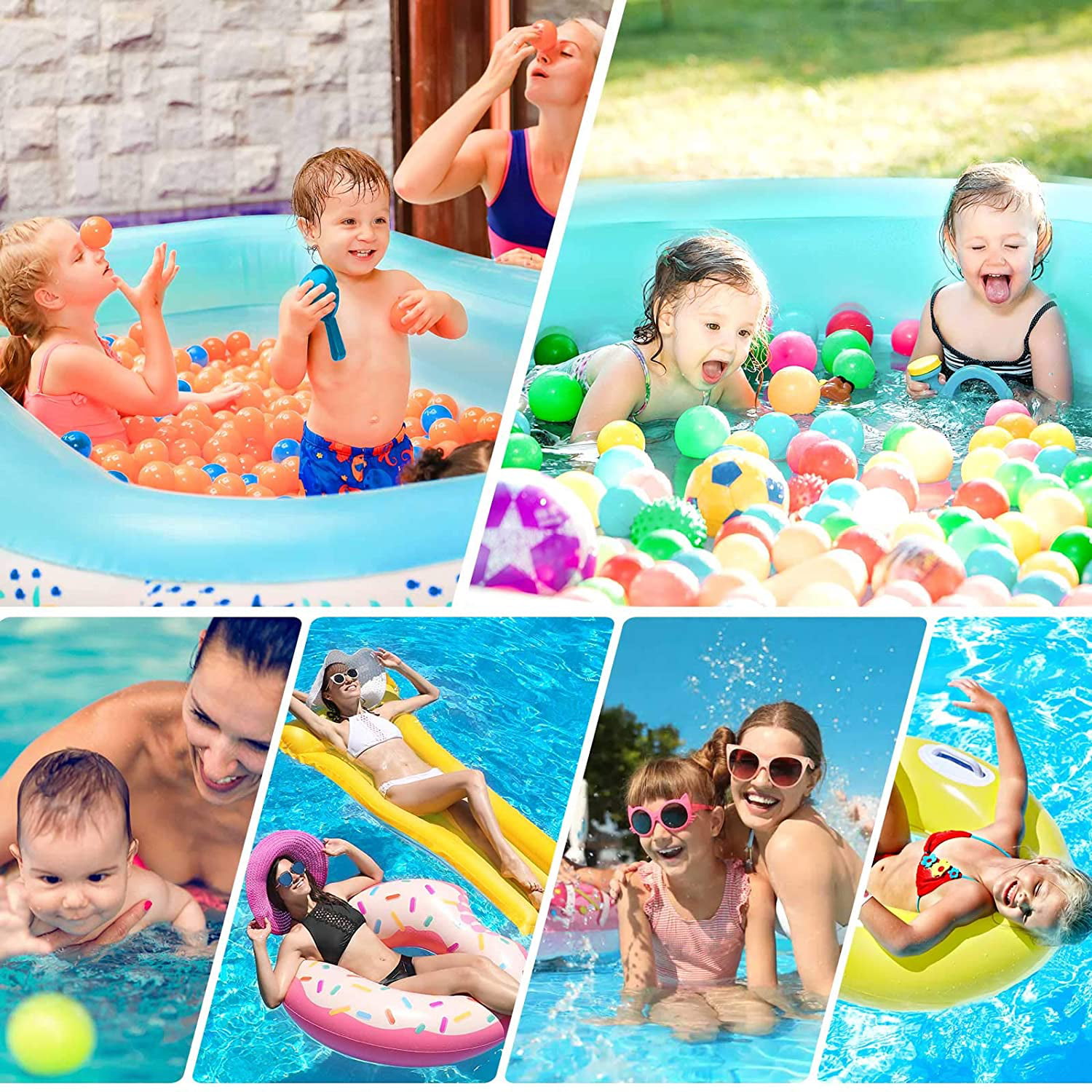Garden Summer Water Party 95x56x27 Avhrit Kiddie Pool with Sprinkler Blow Up Lounge Pool Splash for Ages 3+ Toddlers Adults Family Above Ground Inflatable Swimming Pool for Kids Backyard 