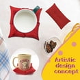 thumbnail image 7 of SNGMN Colorful Pillow-Shaped Mug Coaster - Reusable Desktop Decoration, Heat Protection, Ideal for Mugs and Cups, Red Plastic 4.84 x 2.91 x 1.29 inches, 7 of 7