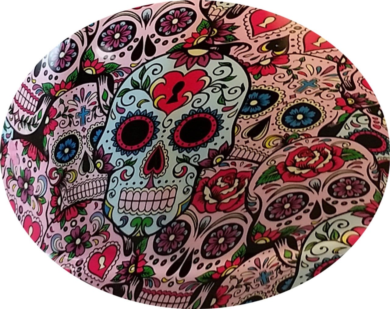 Sugar Skulls Hydro Dipped Hard Hats Cap Style Design with 4 Pt Suspension