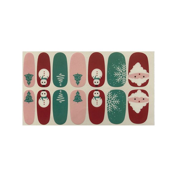 14 Sheets Christmas Full Wraps Nail Polish Sticker Glitter Manicure Kits for Nail Design