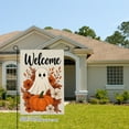 thumbnail image 2 of JOOCAR Welcome Ghost Pumpkin Linen Garden Flag for Fall Autumn Home Outdoor Garden Yard Door Decor 12x18 inch, 2 of 5