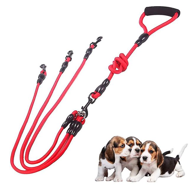 Correas para perros 3 en 1, con acoplador desmontable ajustable, correa para perros de 3 vías con asa acolchada para pasear a 3 perros