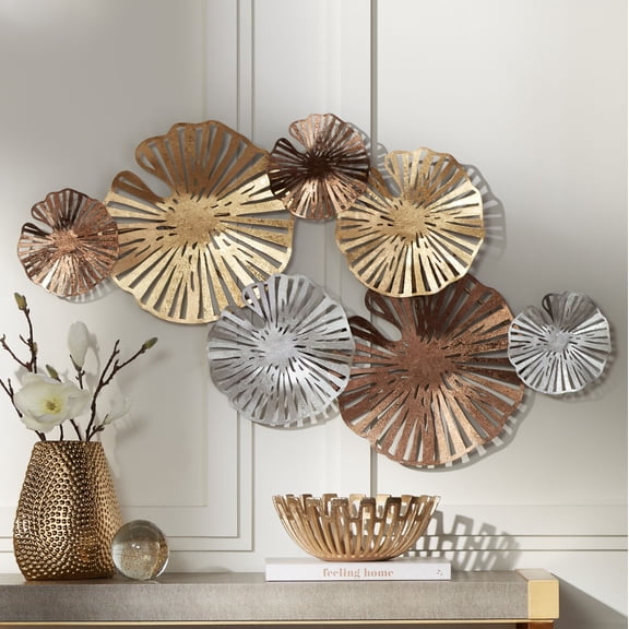 Dahlia Studios Ponderay 40 3/4" Wide Modern Multi-Color Fan Metal Wall Art