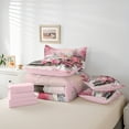 thumbnail image 5 of Manfei Rustic Pink Truck Bedding Comforter Set 7pcs for Teen, Winter Flower Floral Queen Bedding Sets, Merry Christmas Reversible Queen Sheet Sets, Super Cozy Room Decor, 5 of 7