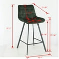 thumbnail image 3 of Canddidliike 2 Pack Velvet Seat Back Barstool Mid Century Metal Legs, Retro Green, 3 of 8