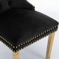 thumbnail image 3 of Dining Room Chairs with Velvet Fabric Dining Chairs with Golden Stainless Steel Plating Legs, Backrest and Button Velvet Fabric Design,Luxury Home Furniture for Dining Room(Black Set of 2), 3 of 11