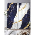 thumbnail image 3 of Blue Marble Sheer Curtains 96 Inch Length 2 Panels Set, Luxury Gold White Abstract Cracks Artwork Voile Window Treatment Semi Sheer Long Curtains Drapes for Bedroom/Living Room/Kitchen 52"x96"x2, 3 of 7