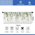 thumbnail image 3 of Eucalyptus Leaves Plant Kitchen Valance Curtains 54W x 18L Inch Botanical Farmhouse Rustic Sage Green Country Rod Pocket Window Treatment Drapes for Living Room Bedroom Bathroom Decor, 3 of 5