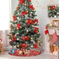 thumbnail image 6 of Red Christmas Christmas Tree Mats Waterproof Tree Skirt, Snowflakes Texture Xmas Tree Stand Tray Mat Floor Protector Pad for Holiday Party Decoration, 28.3", 6 of 6