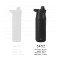 thumbnail image 4 of Botella de agua simple, moderna, filtrada, inoxidable, 1 litro, Midnight, 4 of 8