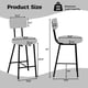 thumbnail image 2 of Set of 4 moderno forrado bar stools-counter height con round seat back y footrest para kitchen island dining room o pub (gris), 2 of 7