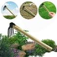 thumbnail image 6 of Yiaieng Hand Cultivator, 4-Claw Rake Garden Hand Rake Tool with Wooden Handle Agricultural Garden Tools, 6 of 10