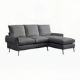 thumbnail image 4 of [Modern 81" L-Shaped Sectional Sofa with Reversible Chaise in Technical Leather], 4 of 12