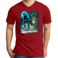 thumbnail image 1 of Mens WOLF MOON SILHOUETTE Modern Slim Fit T-shirt, 2XL Classic Red, 1 of 3