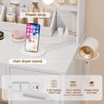 thumbnail image 3 of Homall Vanity Desk with Lights & Mirror, Makeup Vanity Set with Power Outlet & Storage Drawers Shelves for Bedroom, White, 3 of 7