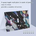 thumbnail image 3 of Yayeee Toggle Light Switch Wall Plate 3-Gang 6.37"x4.48" Decorative Outlet Cover, Black, 3 of 7