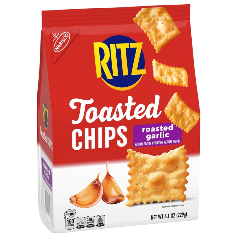 RITZ, Toasted Chips, Roasted Garlic Crackers, 8.1 oz - Walmart.com