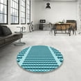 thumbnail image 4 of Ahgly Company Machine Washable Indoor Round Transitional Dark Cyan Green Area Rugs, 6' Round, 4 of 7